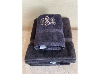 Set Of Black Terrycloth Towels