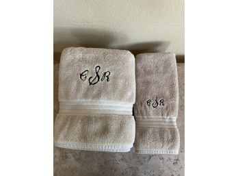 Set Of Beige Terry Cloth Towels