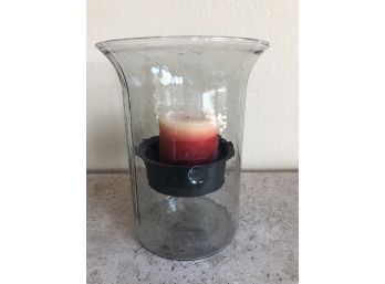 Glass/metal Candle Holder