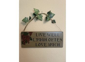 'live Well, Laugh Often Love Much'  Wall Plaque