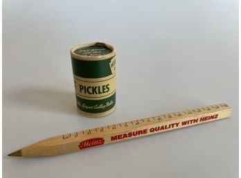 Vintage Heinz Pickle Barrel Match Safe & Pen