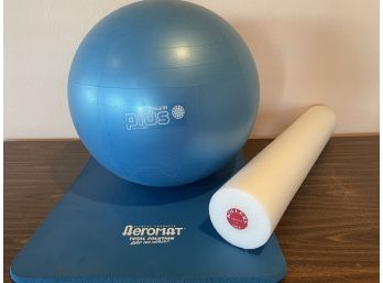 Yoga Mat, Ball, & Roller