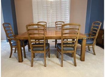 Drexel Dining Table With 4 Side Chairs, 2 Hostess Chairs