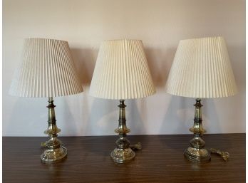 Three Vintage Brass Lamps