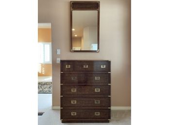 Drexel Heritage 5 Drawer Dresser & Wall Mirror