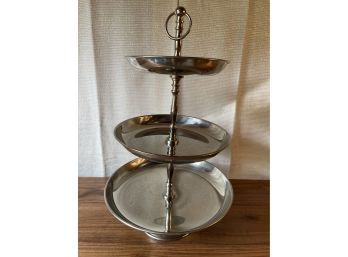 Stainless Steel 3-Tier Serving Tray