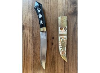 Decorative Knife In Brass Sheath