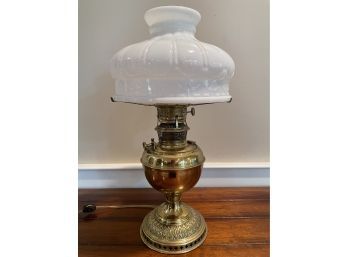 Antique Brass B & H Kerosene Lamp