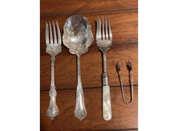 Lot Of Silver Plate Serving Flatware