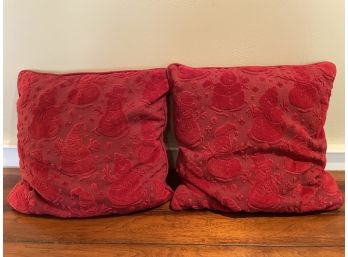 Red Snowman Pillows