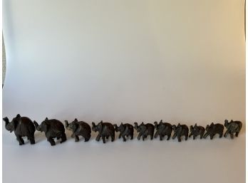 Lot Of Miniature Hand Carved Elephants