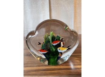 Tropical Fish Glass Paperweight