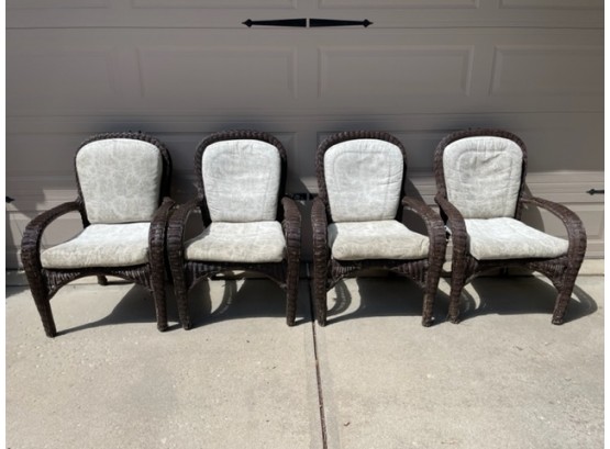 Set Of Four All Weather Wicker Chairs