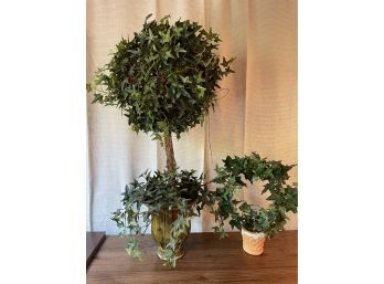 Lot Of 2 Ivy Artificial Topiaries