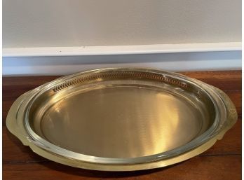 Vintage Pyrex Baking Dish With Brass Tray
