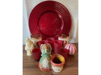 Lot Of Holiday Candles & Holders