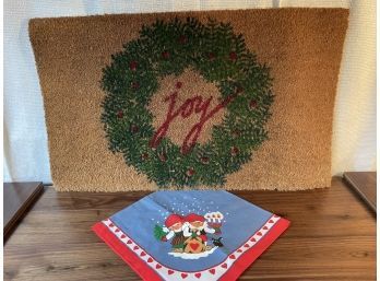 Holiday Table Topper &  Door Mat