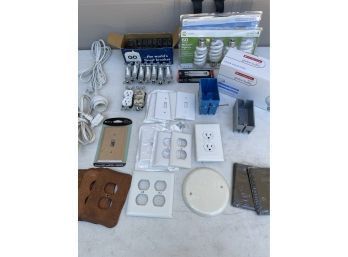 Lot Of Electrical Parts & Light Bulbs