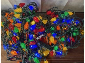 Lot Of 3 Large Multi Color LED Light Strings