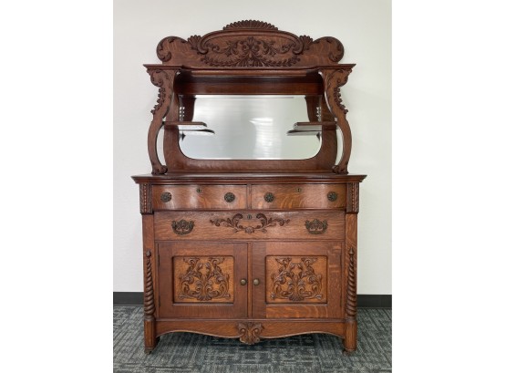 Antique Oak China/Buffet Cabinet