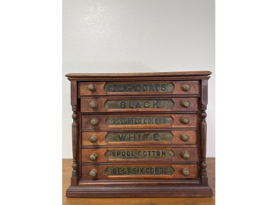 Antique Walnut J. P. Coats Store Spool Cabinet
