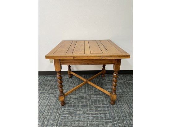 Antique Oak Table With Self Storing Leaves