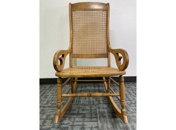 Vintage Antique Cane Rocking Chair