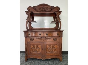Antique Oak China/Buffet Cabinet