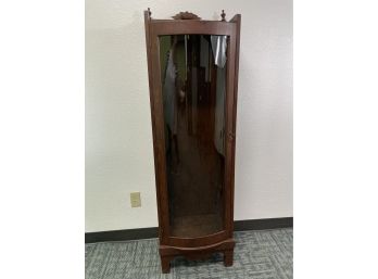 Antique Oak Curved Display Cabinet