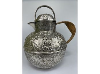Antique E. G. & Son Silver Plate Repousse Teapot