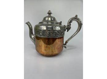 Antique Copper & Silver Tea Pot