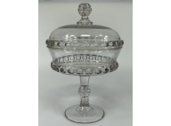 Antique Lidded Glass Compote