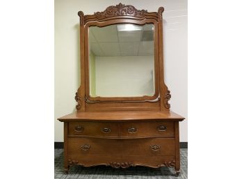 Antique Oak Dresser With Mirror (Matches Bed In Lot #2)
