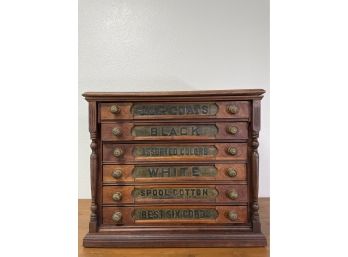 Antique Walnut J. P. Coats Store Spool Cabinet
