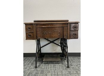 Antique Oak Treadle Sewing Machine Cabinet (NO Machine)