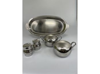 Set Of Vinage Stainless Steel Table Accessories