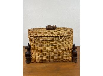 Vintage Rattan 'cat' Basket