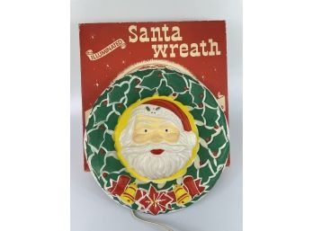 C. 1950s Noma Blow Mold Santa Wreath