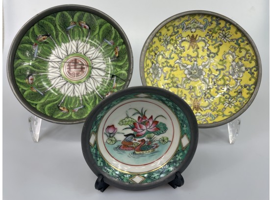 Lot Of 3 Vintage Chinese Porcelain Bowls