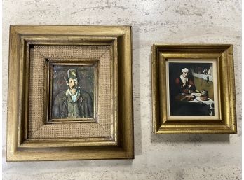 2 Vintage Paul Cezanne & Nicolaes Maes Gramed Prints