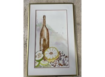 Original Fruit & Wine Watercolor Painting