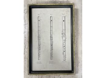 Antique Flute Print In Frame