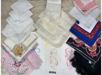 Lot Of New & Like New Vintage Ladies Handkerchiefs