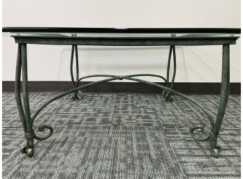 Glass Topped Iron Coffee Table