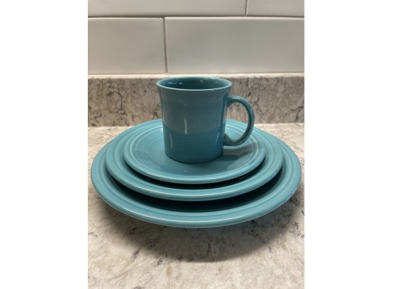 Set Of 'Turquoise' Fiesta Ware Dinnerware