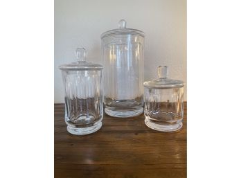 Set Of 3 Glass Cannisters