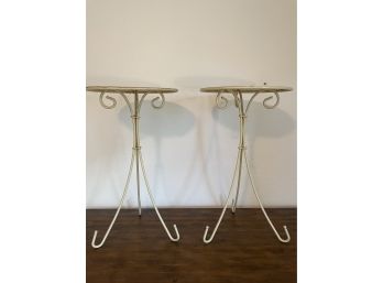 Pair Of Metal Round Side Tables