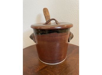 Art Pottery Jar With Ladle