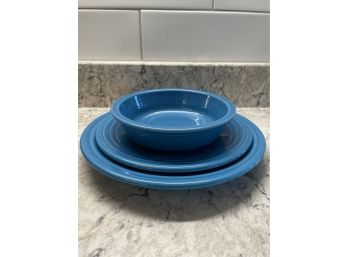 Set Of 'Peacock' Fiesta Ware Dinnerware