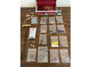 Jewlery/ Bead Supplies In Locking Case